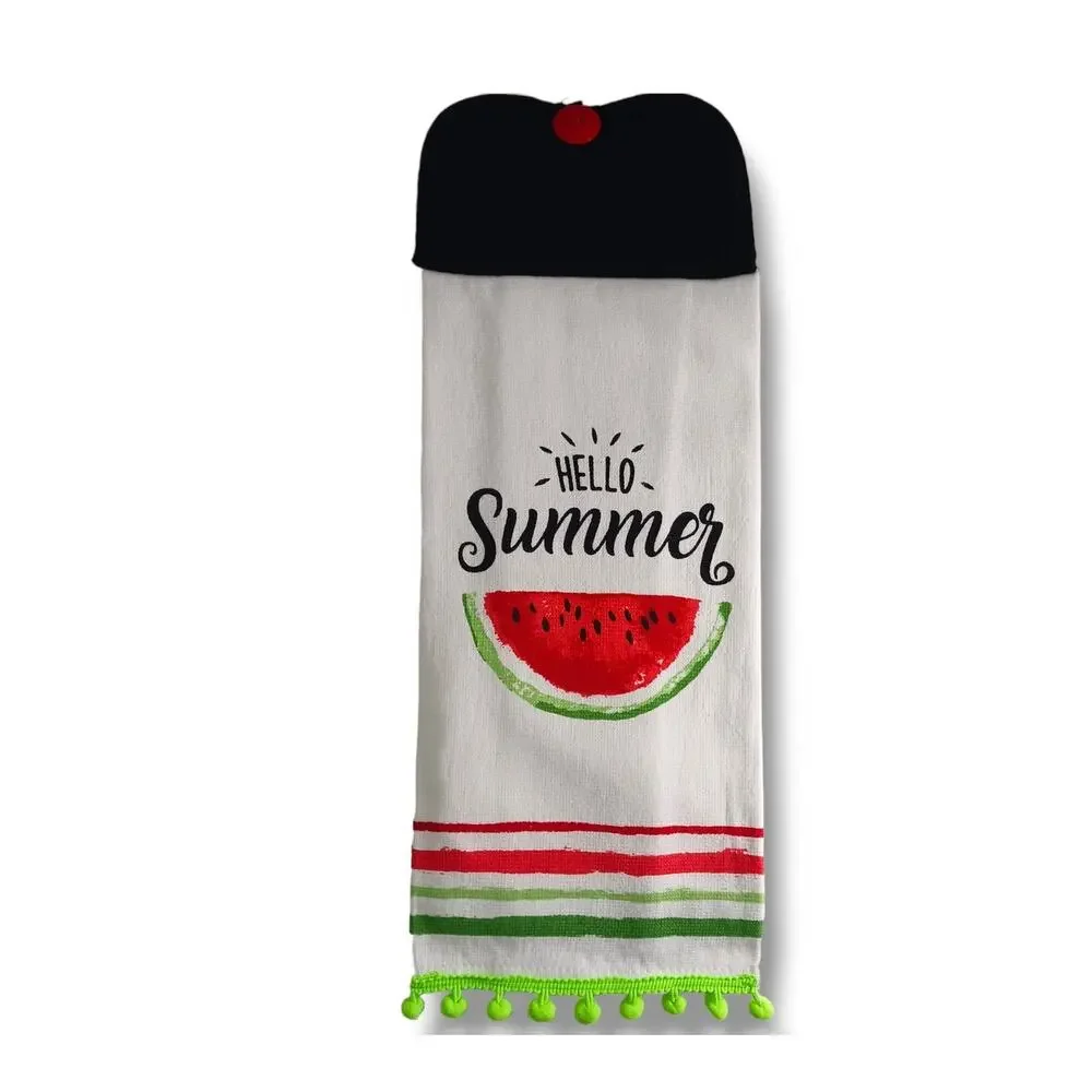 Watermelon Kitchen Hanging Towel Summer Home Decor Cotton Gift White Black